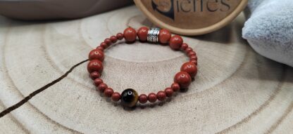 bracelet "jaspe rouge et oeil de tigre"