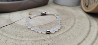 bracelet "paix" quartz rose